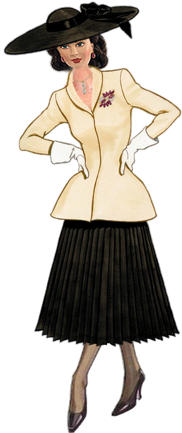 Victorian Ladiespaper Dollsart - Vintage Fashion Png (451x912)