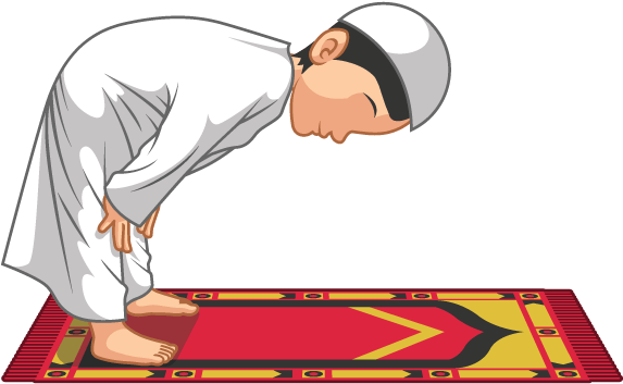What Do Muslims Say While Kneeling Down To Allah - Muslim Pray Clipart Png (595x420)