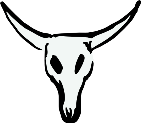 Cow Skull Longhorn Drawing Large - Cow Skull Clipart (500x500)