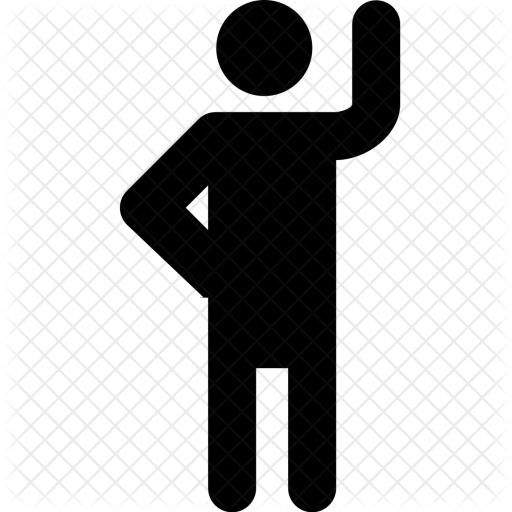 Hi, Right, Hand, Up, Stand, Wave, Activity Icon - Hand On Waist Icon (512x512)