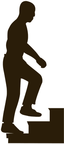 Man Climbing Stairs Sequence - Person Climbing Stairs Silhouette (512x512)