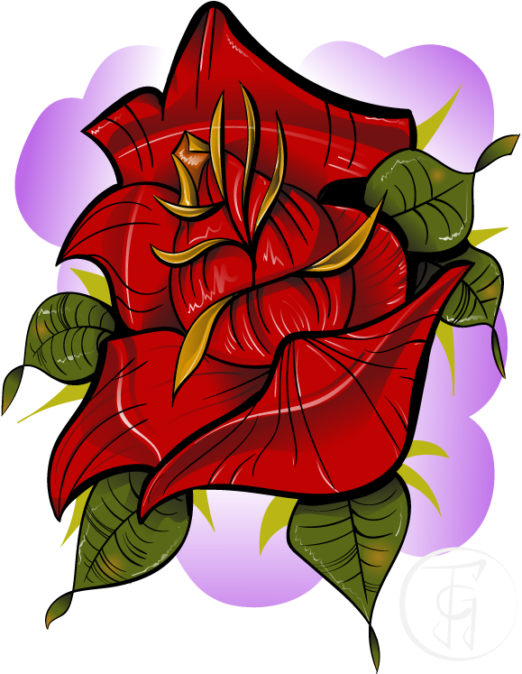 New School Rose By Teogeana - Anthurium (595x842)