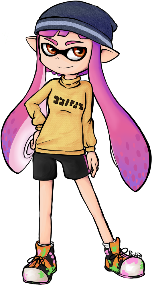 Inkling Girl By Plushpit - Pink Inkling Girl Png (657x1077)