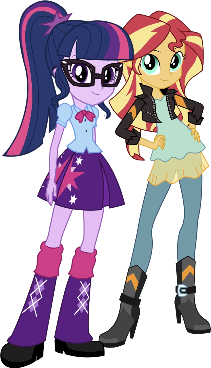 Boots, Clothes, Clothes Swap, Duo, Editor - Eqg Series Sunset Shimmer My Little Pony Equestria (842x1437)