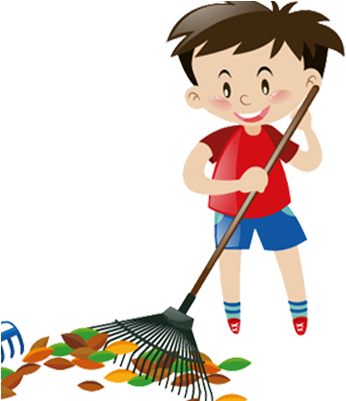 Gardening - Sweeping The Floor Cartoon (400x400)