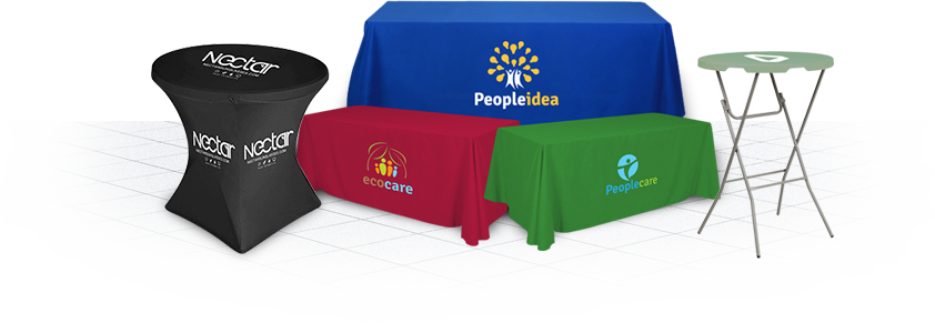 Printing Is Done On All Of Our Table Covers Including - Flash Furniture White Plastic Folding Table (842x291)