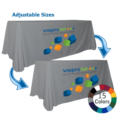 8ft Colored Convertible Table Throw With Logo Print - Colored Table Cover W/ Logo Print For Trade Shows & (385x385)