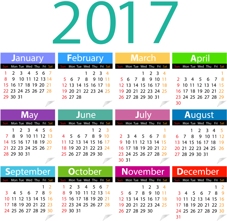 Pin Calendar Clipart - 2017 Calendar Png (800x788)