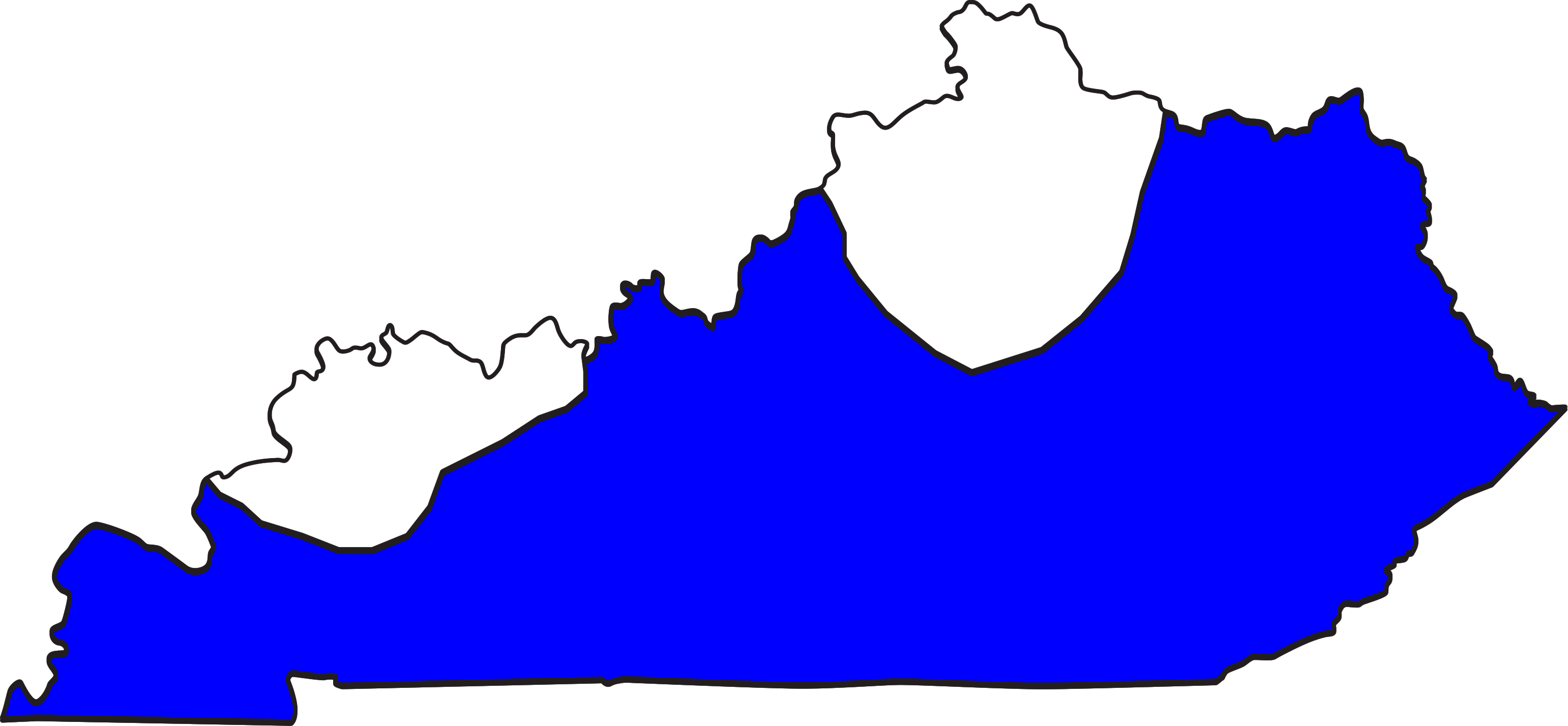 Click Here To Report Seeing A Red-bellied Snake - Map Of Kentucky (3083x1428)