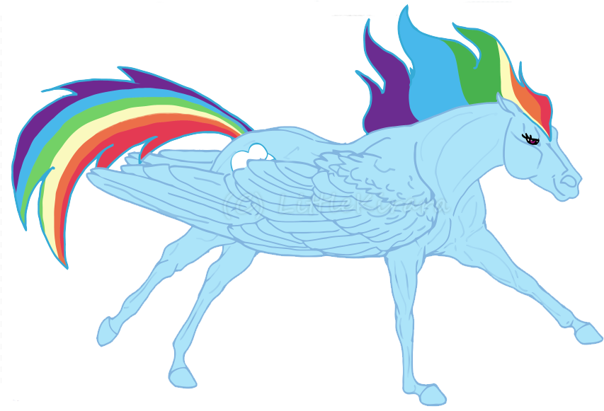 Thoroughbred By Littlekirara - Mlp Rainbow Dash Horse (879x580)