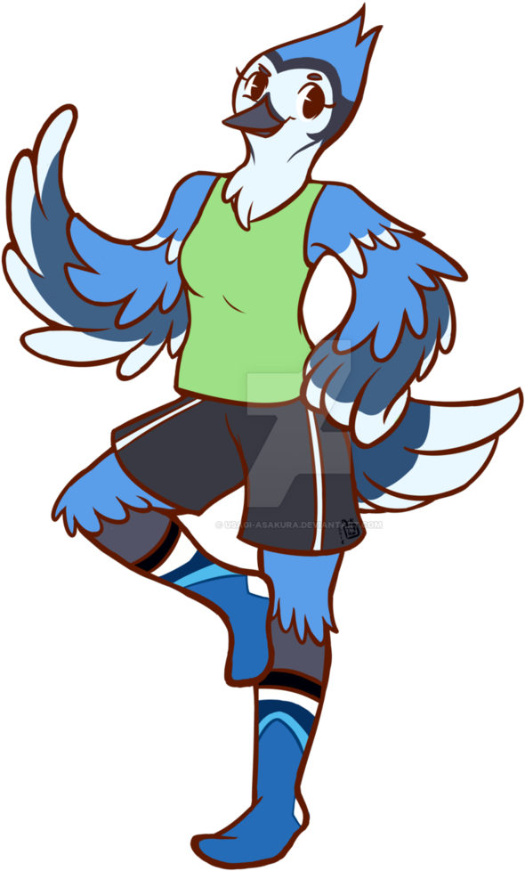 A Pair Of Blue Jay Socks By Usagi-asakura - Cartoon (774x1032)