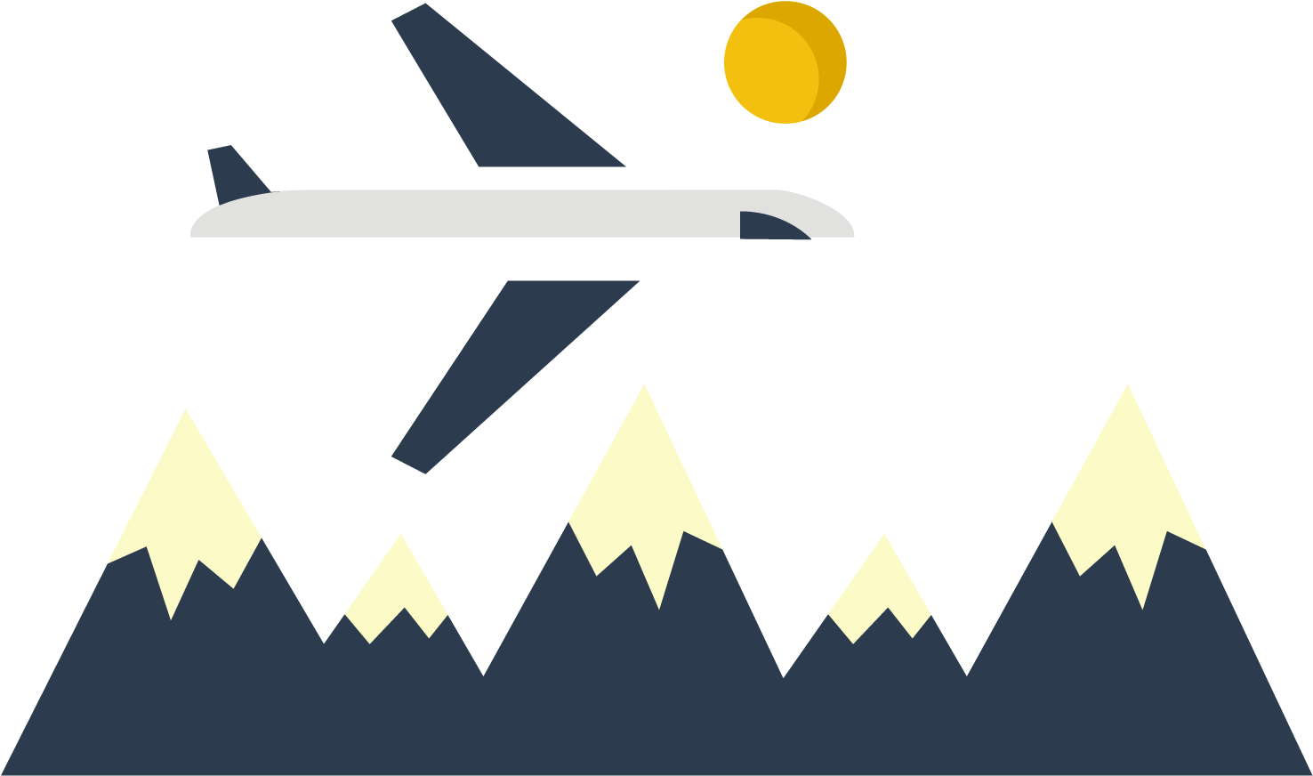Airplane Flat Design Illustration - Flat Design (1500x1500)