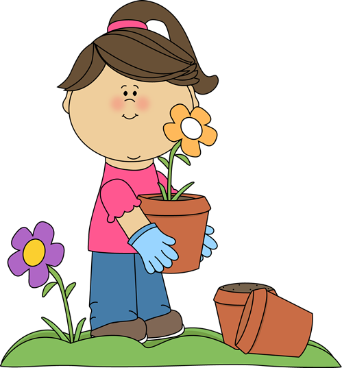 Cute Kids Graphics - Planting Clipart (499x537)