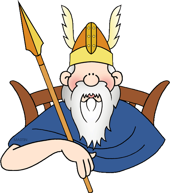 Gods And Myths - Viking God Odin Cartoon (568x648)