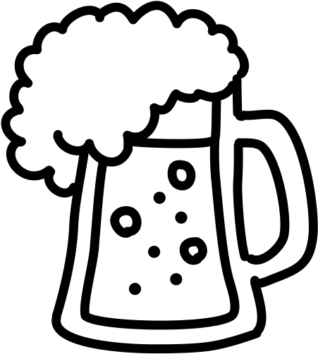 St Patrick's Day Hand Drawn Outline - Alcohol Black And White Png (512x512)