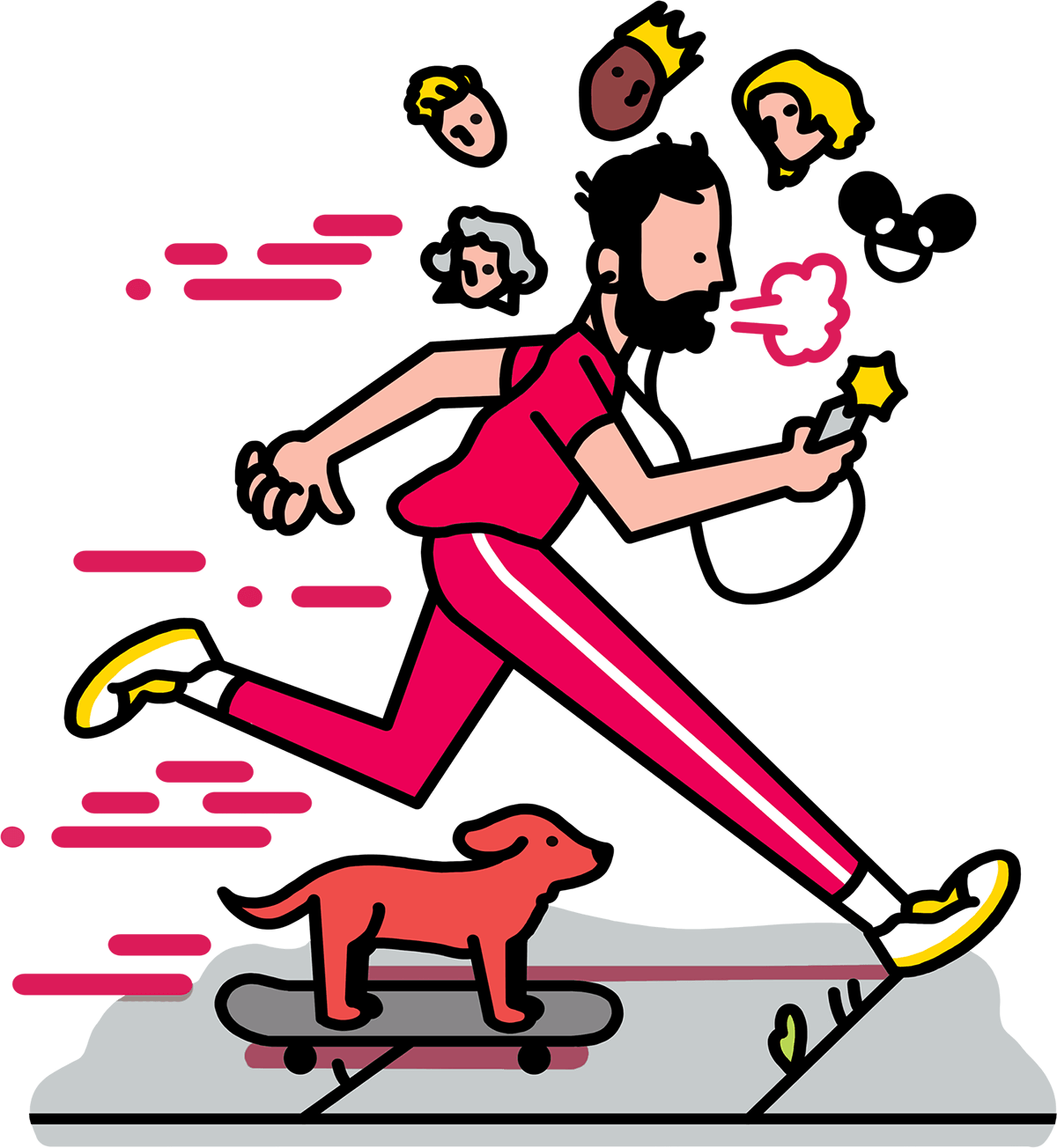 Listening To Music Jogging With Dog - Music (1200x1304)