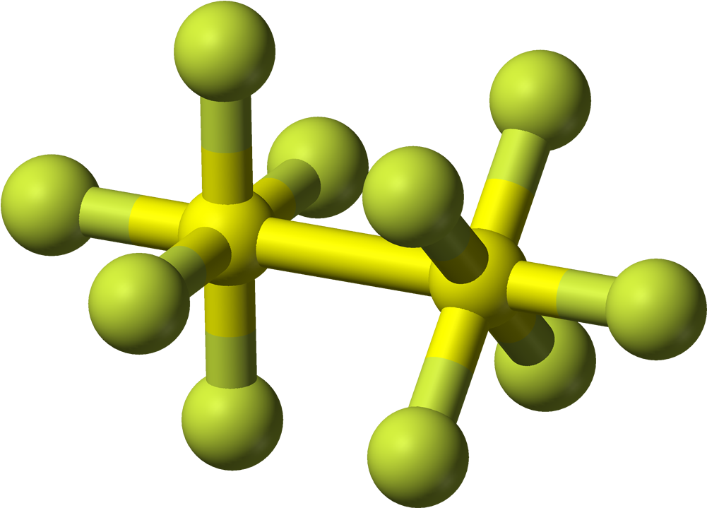 Disulfur Decafluoride 3d Balls - Molecular Shape For Sf6 (1100x818)