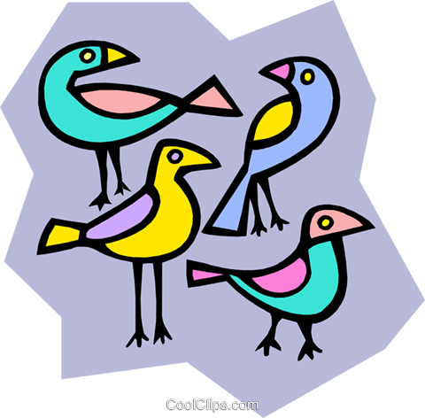 Exotic Birds Royalty Free Vector Clip Art Illustration - Clip Art (480x472)