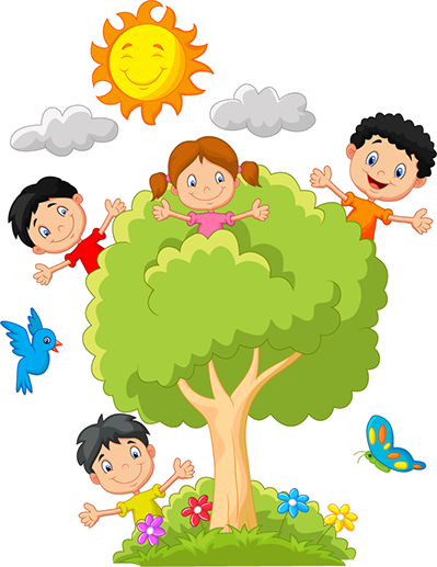 Granola Clipart Snack Preschool - Cartoon Kids Playing (399x517)