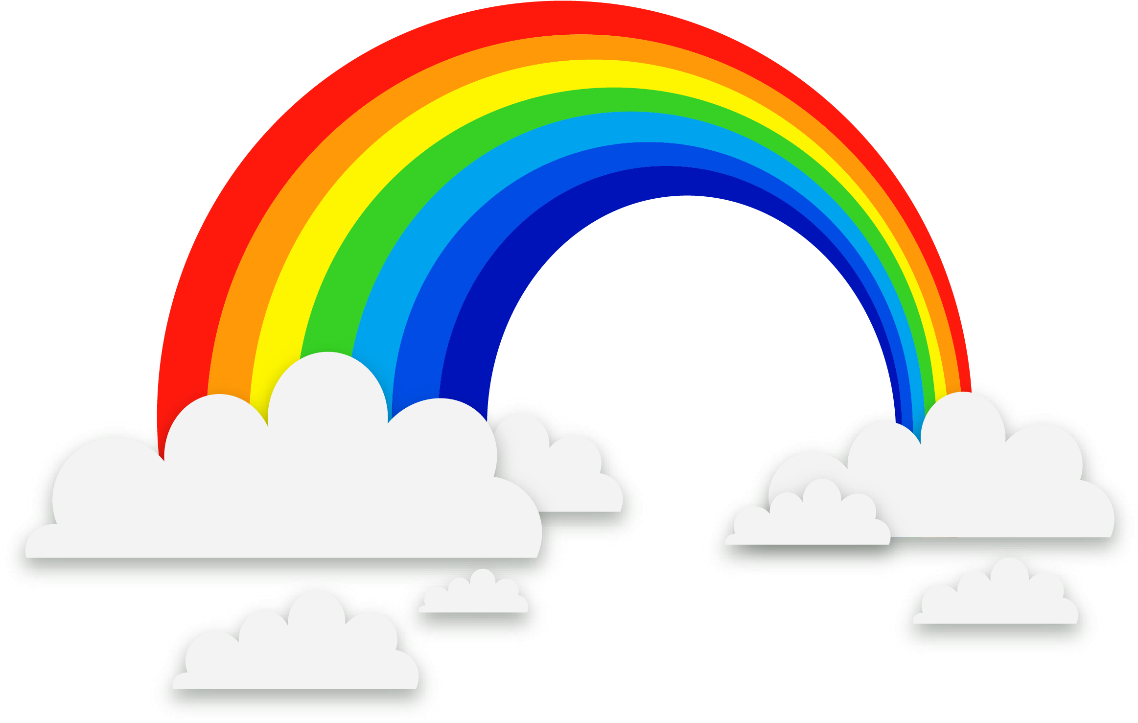 Rainbow Euclidean Vector - Clouds And Rainbow Clipart (2340x1484)