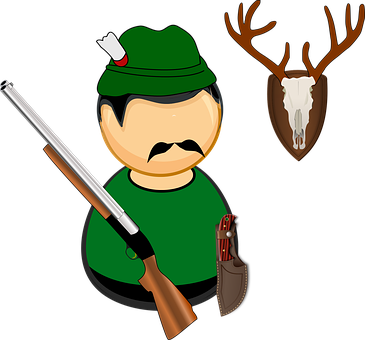 Antlers Comic Characters Deer Game Gamekee - Hunter Png Clipart (365x340)