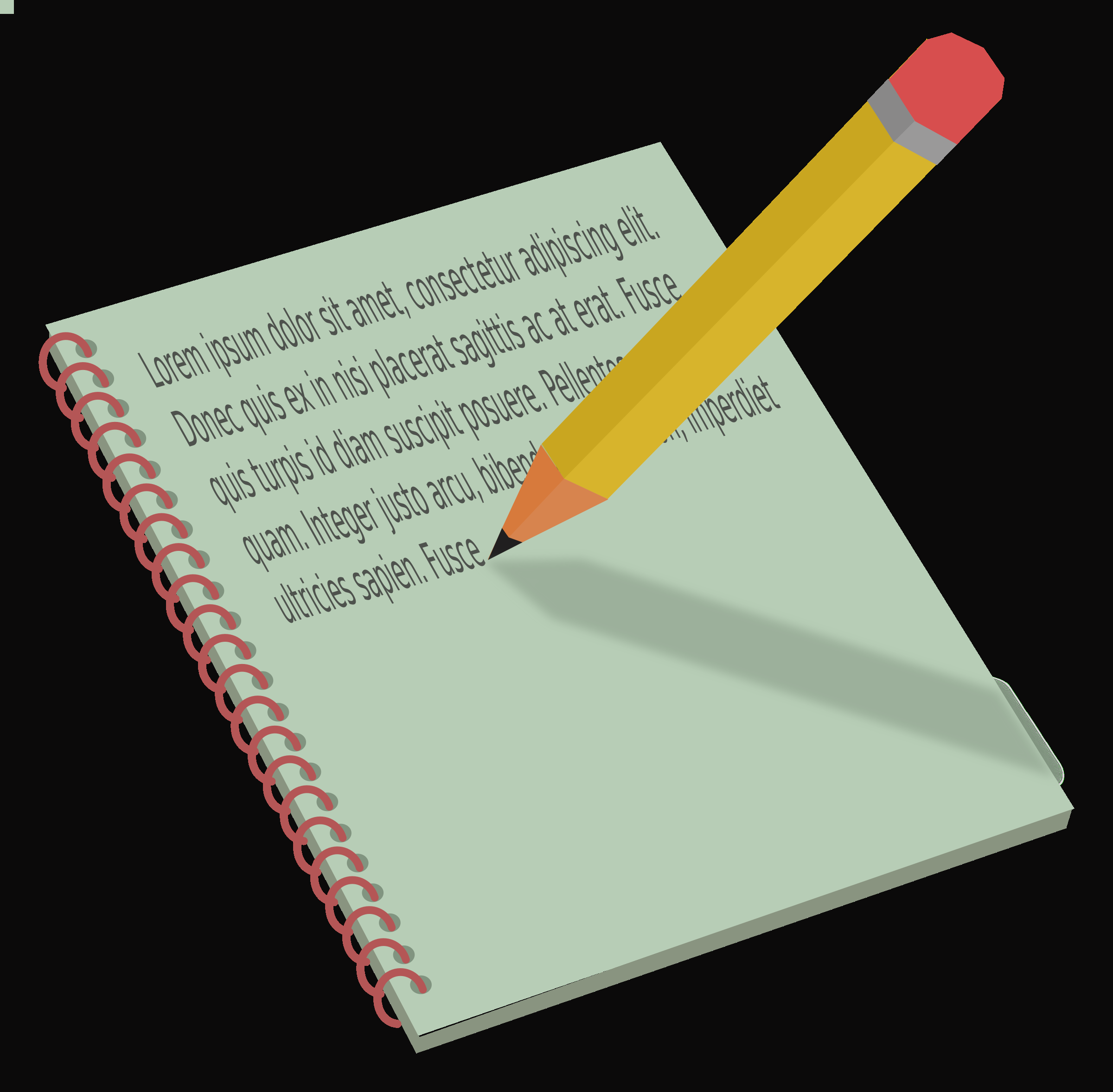 Clipart Clipart Notebook And Pencil - Paper (2400x2355)