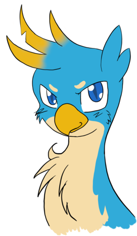 Larrykitty, Bust, Gallus, Griffon, Profile, Safe, Simple - Cartoon (450x600)