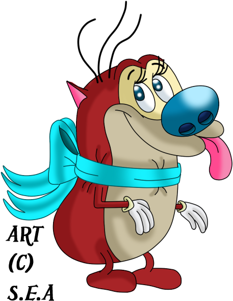 Ren And Stimpy-pretty Little Stimpy By Skunkynoid - Cartoon (466x595)
