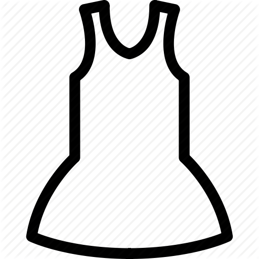 Summer Dress Clipart Outline - Summer Dress Clipart Outline (512x512)