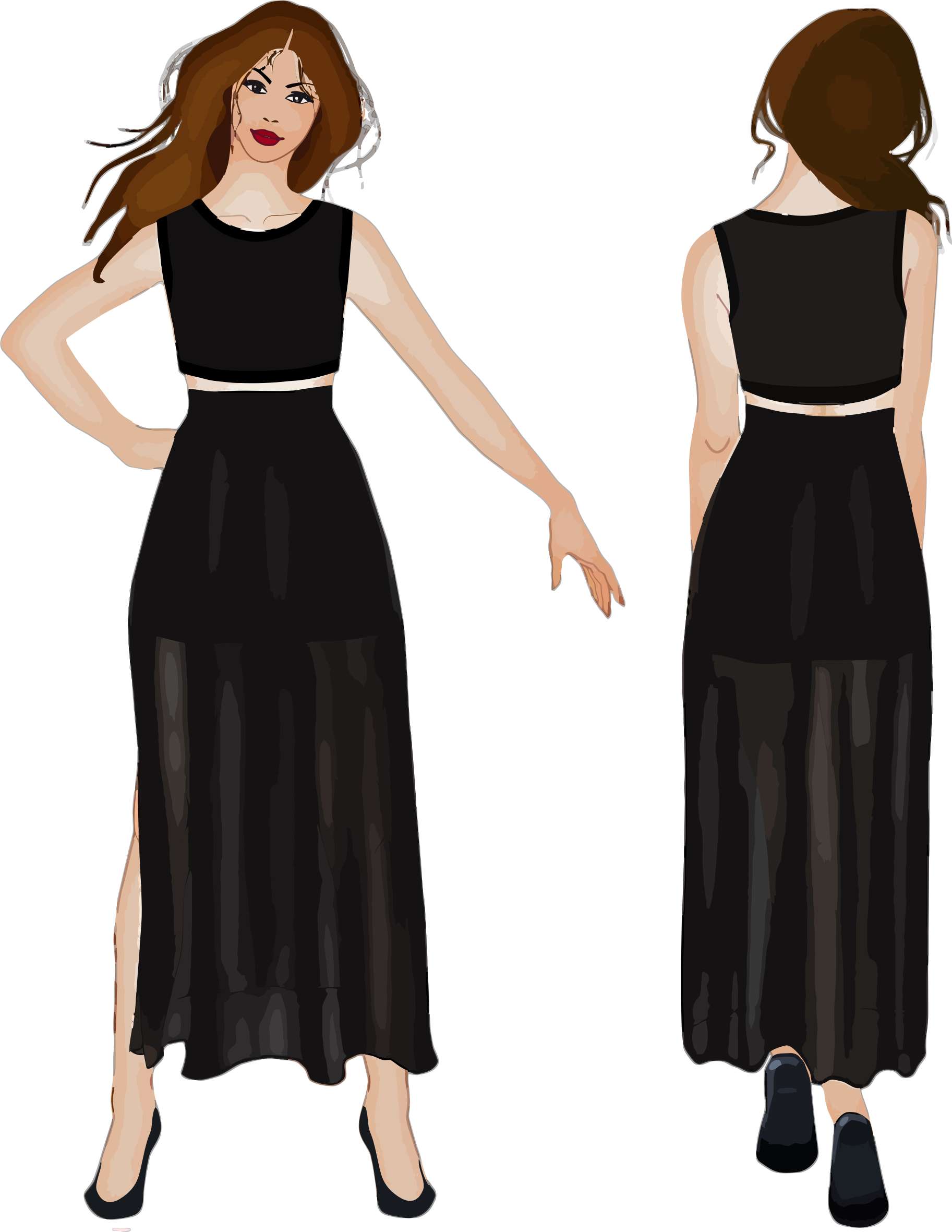 And Back View Woman 2nd Attempt - Girl Back View Clipart (1825x2361)