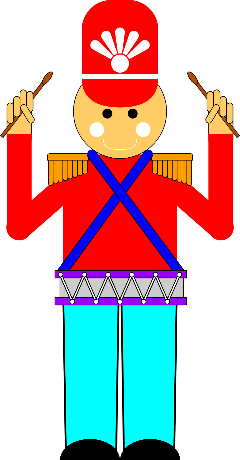 Illustration Of A Toy Soldier With A Drum - Wooden Soldier Clip Art (958x1830)