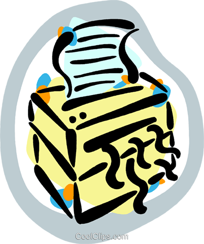 Paper Shredder Royalty Free Vector Clip Art Illustration - Paper Shredder Royalty Free Vector Clip Art Illustration (402x480)