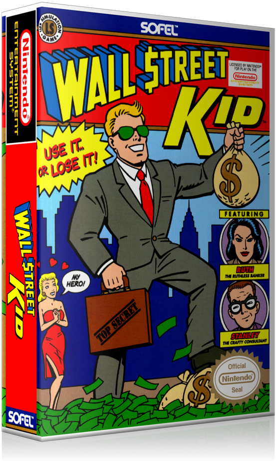 Nes Wall Street Kid Retail Game Cover To Fit A Ugc - Cartoon (800x960)