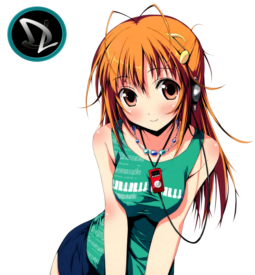 Ngerender Lagi Ngerender Lagi - Anime Girl With Orange Hair And Orange Eyes (869x938)