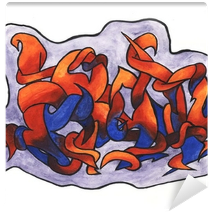 The Word Verano In Street Graffiti Style Over White - Watercolor Painting (400x400)