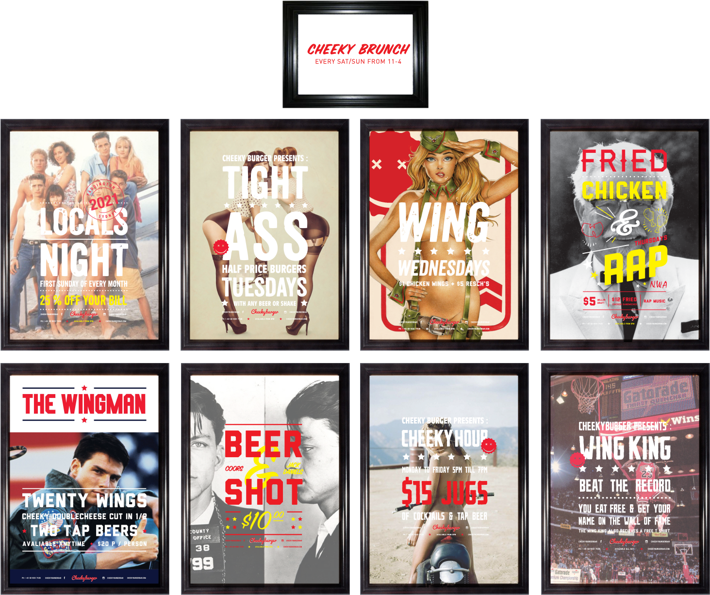 Cheeky Burger Bar, American Style Burgers - Flyer (1500x1275)
