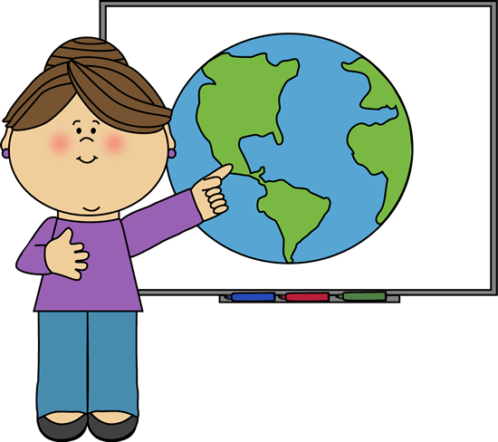Teacher At Smartboard - Clip Art Of Teacher (550x488)