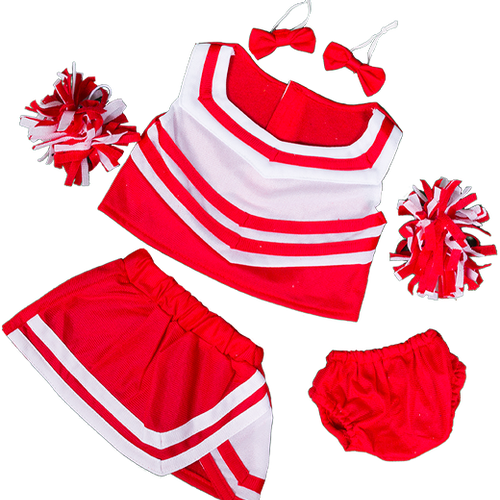 "red & White" Cheerleader - Stuffems Toy Shop Black & White Cheerleader Uniform (500x500)