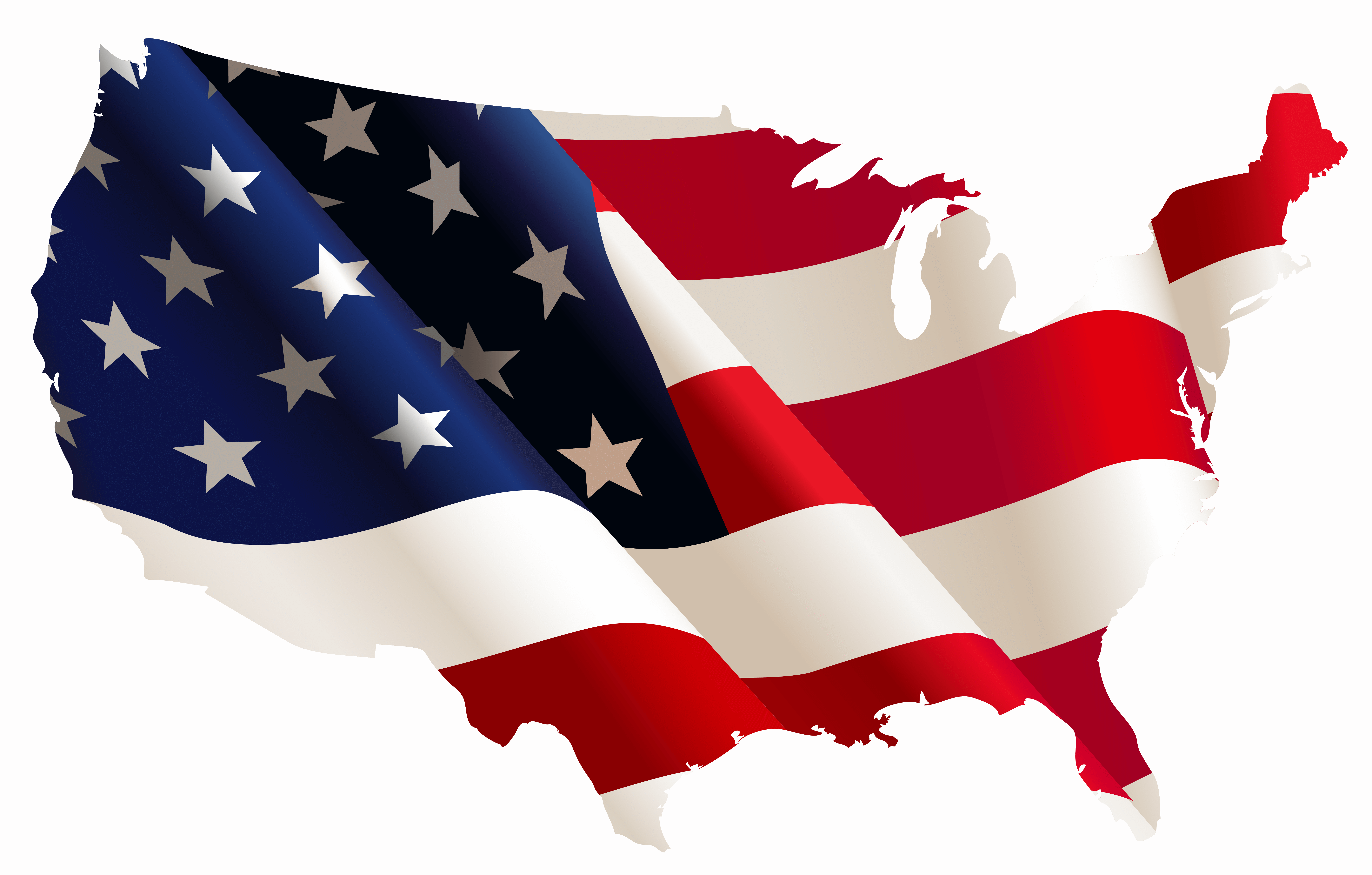 Cheerleading Fundraising Ideas - Usa Map With Flag (7066x4506)