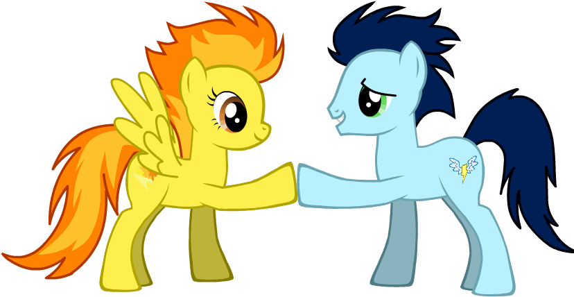 Soarin And Spitfire Brohoof By Colt-soarin - Cartoon (830x650)