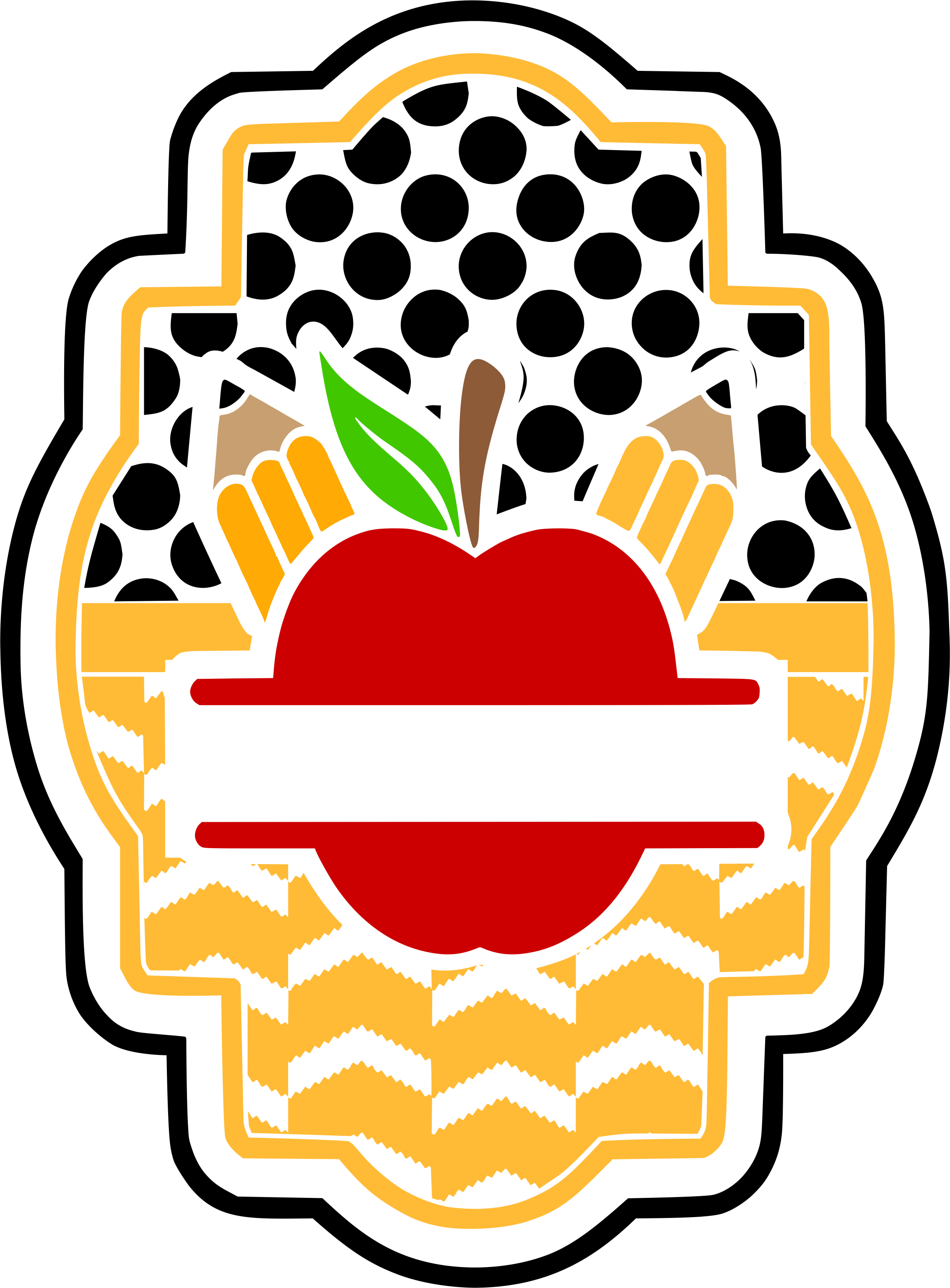 School Apple Pattern - School (2266x3072)