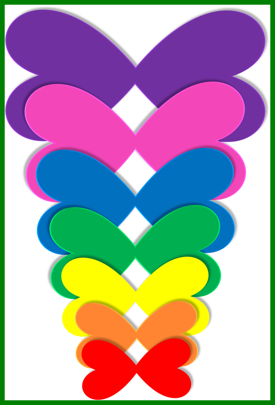 Appealing Rainbow Colors Heart Love Transparent Image - Arco Iris De Coração (890x1310)