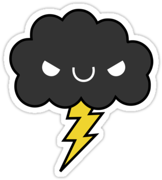 Tremendous Storm Cloud Clipart Cartoon Free Download - Happy Storm Cloud (375x360)