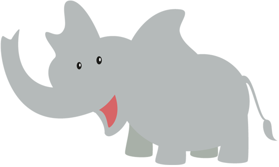 Happy Elephant, Safari, Elephants - Cartoon Elephant Mouth Open (550x330)