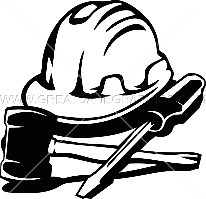 Construction Hat & Tools - Hard Hat & Tools (825x799)