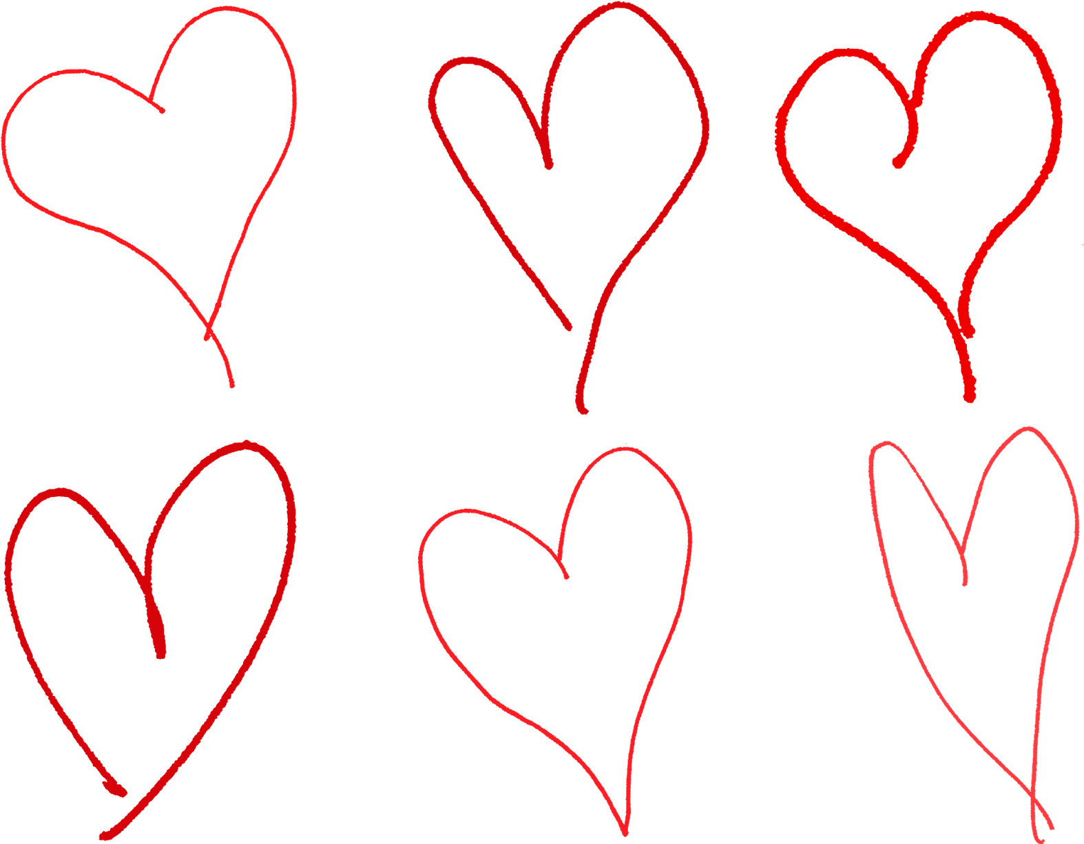 Both Of These Digital Heart Collage Sheets Are Perfect - Heart Hand Drawn Png (1600x1237)