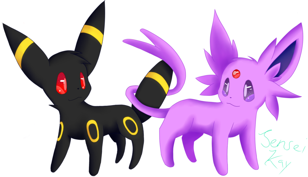 Espeon/umbreon Drawing By Aeromiko On Deviantart - Draw Espeon And Umbreon (1191x670)