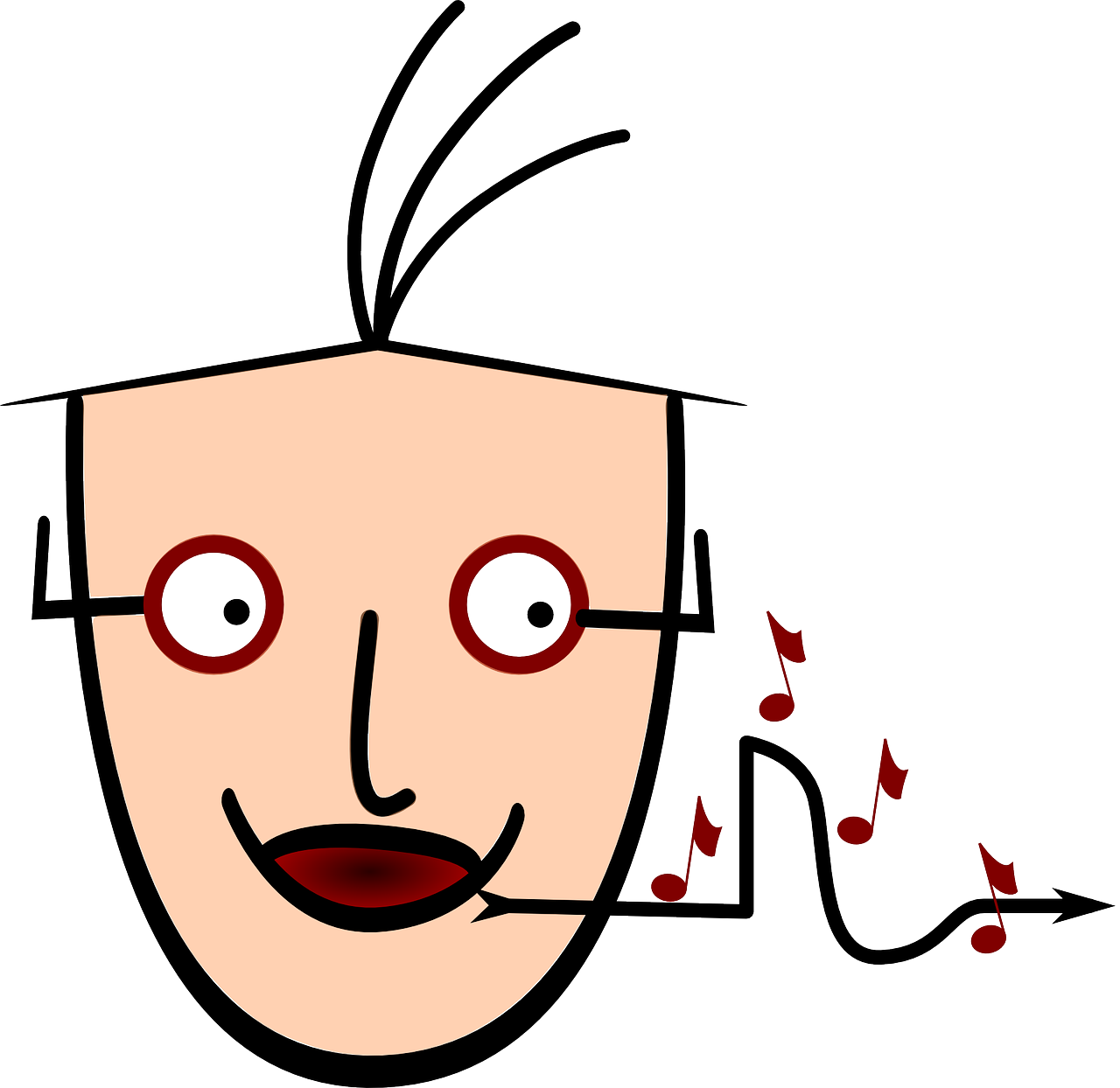 Melody Singing Man Whistling Png Image - Intonation Clipart Png (1280x1244)