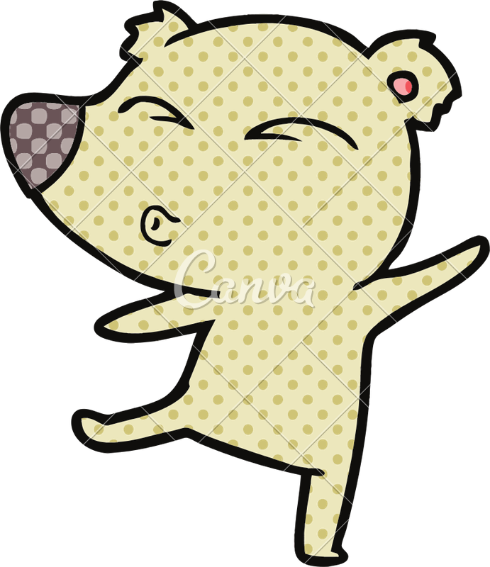 Cartoon Whistling Bear - Polar Bear (691x800)