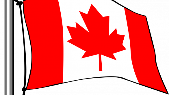 Useful Free Images Of Canadian Flag Canada Flying Icons - Canada Flag Clip Art Black And White (585x329)